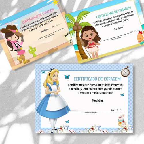 Certificado De Coragem Personalizado Pequeno - 100 Unidades