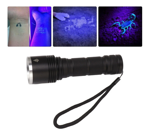 Negra Usb Luz Luz 365 Negra Linterna De De Nm