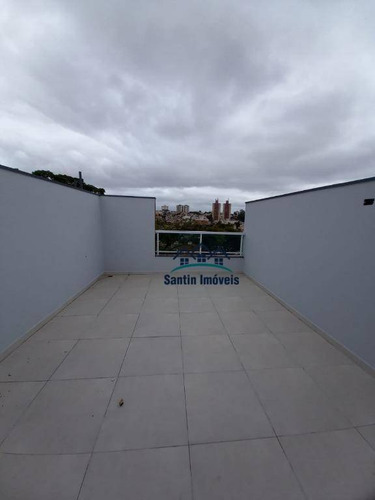 Cobertura Com 2 Quartos, Acesso Interno, Telhado, Lavabo, Lavanderia, Vaga Coberta À Venda, 90 M² Por R$ 345.000 - Vila Marina - Santo André/sp - Co0656
