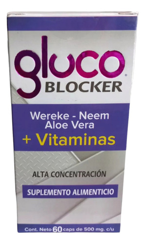 Gluco Blocker Regulador De Glucosa 100% Natural 60 Caps Sabor Sin Sabor