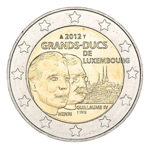 Moeda 2 Euro Comemorativa Luxemburgo 2012 Grão Duques Fc