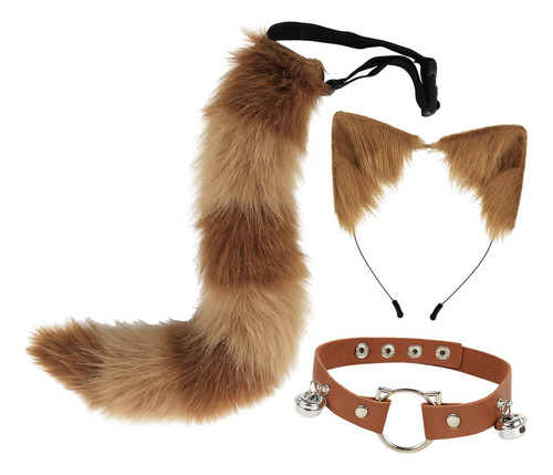Conjunto De Orejas, Collar Y Cola, Disfraz Para Actuación