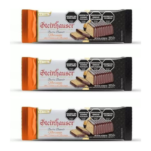 Pack X3 Budines Steinhauser Naranja Bañado Chocolate 250g