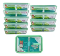 Comprar Potes 730ml Divisórias Hermetico Marmita Fit Kit 10 Trava