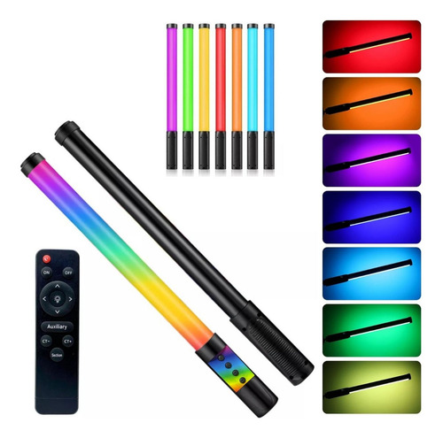 Bastão Rgb Led Colorido Luz Iluminação Fotografia Controle