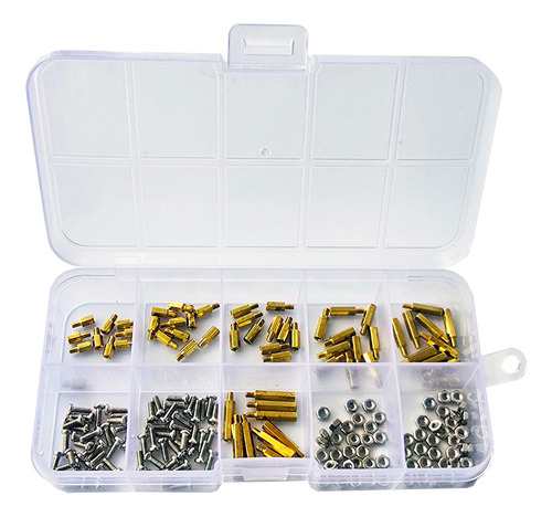 Kit 180pcs M2 Espaciador Separador Hexagonal M2 Metal Tuerca