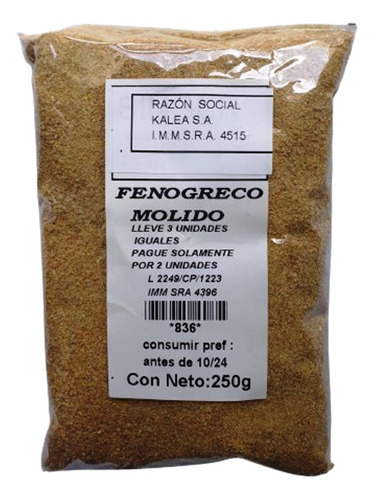 Fenogreco Molido 250g. Lleve 3 Pague 2.