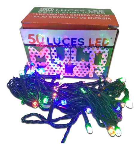 Luces De Navidad Led 50 Multicolor Pettish  Online