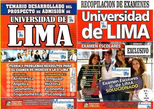 Temario Desarrollado Y Exámenes Escolares Universidad De Lim