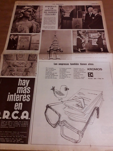 Diario La Prensa Barroco Italiano Grecia España 11/8 1968