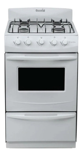 Cocina Escorial Candor Gas Envasado 4 Hornallas  Blanca Puerta Con Visor 82.5l