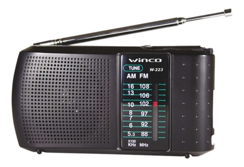 Radio Portátil Winco W223 A Pilas Am Fm Mano Salida Auxiliar