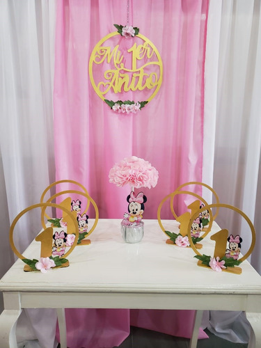 Kit De Cortinas Y Accesorios Para Fiesta Primer Añito Nena