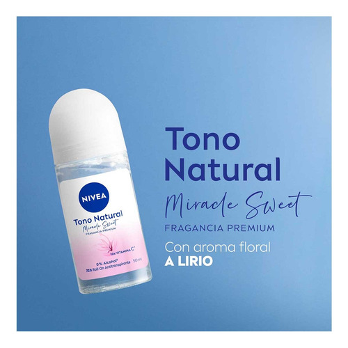 Nivea Tono Natural Miracle Sweet Antitranspirante 72h 50ml Lirio