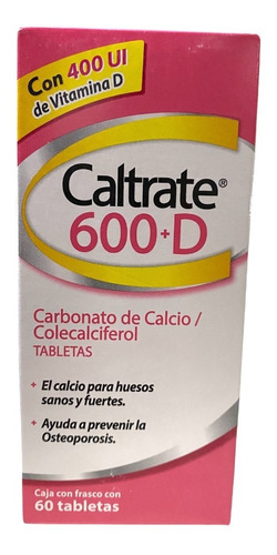 Caltrate 600+d Carbonato De Calcio/colecalciferol 60 Tabs