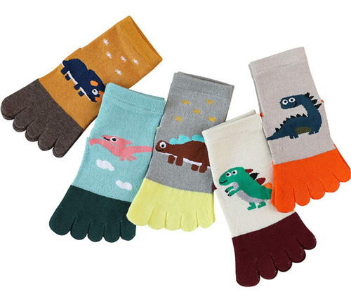 5 Pares De Calcetines De Cinco Dedos Para Niños - Algodón