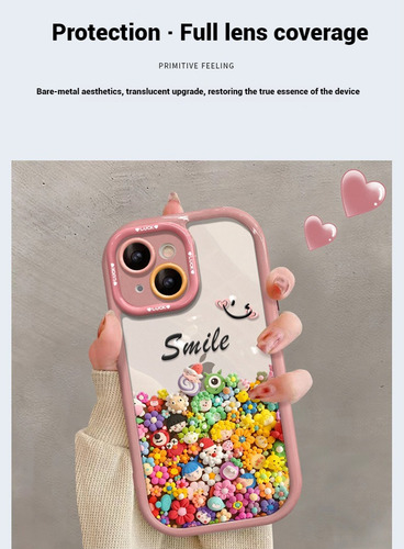 Funda Con Figuras 3d P/iPhone X/8/7 Protección De Cámara