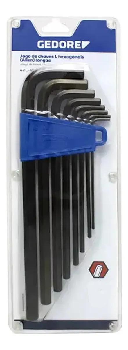 Jogo Chave Allen Longa De 2 A 8mm 7 Peças Gedore 42l-7m Preto