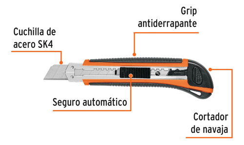 Cutter Reforzado Seguro Automatico Uso Rudo Truper 16977
