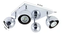 Comprar Lampara Aplique Techo Persa 4 Luces Plafon Cuadrado Bocha Movil Gu10 Cromo Gioluce