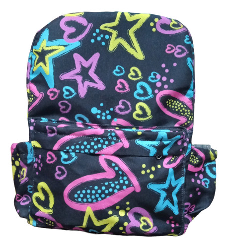 Mochila Escolar Estampada, Escolar, Grande Con Bolsillos 