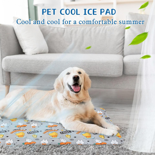 Tapete Perros Y Gatos Refrescante Xl90*60 Calor Playa Fresco Gris