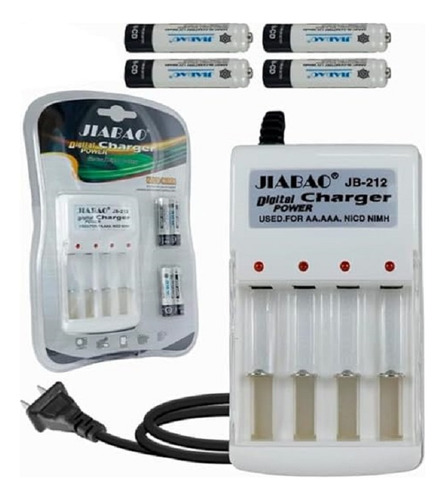 Cargador Y Pilas Recargable Aa+aaa 4 Pila Batería Recargable