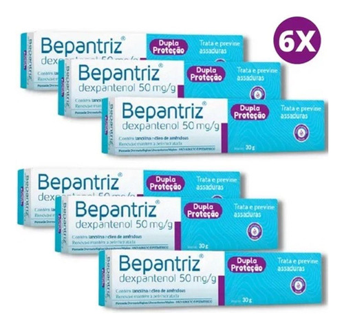 Kit 6 Pomada Bepantriz 30 G, Assaduras- Dupla Proteção