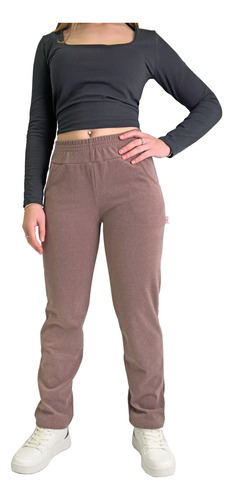 Jogging Recto Mujer Tiro Alto Abrigado Darlon Soft