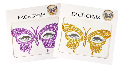 Gema Facial Mariposa Para Fiestas