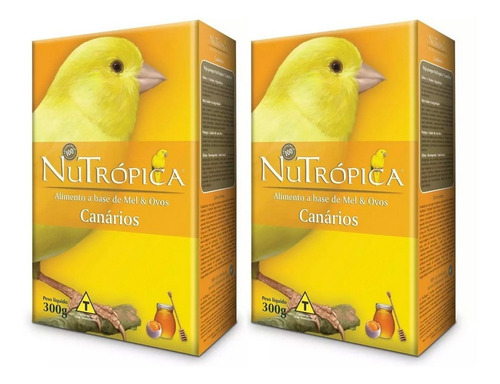 Kit 2 Unidades Ração Para Canários C/mel 300g Nutrópica