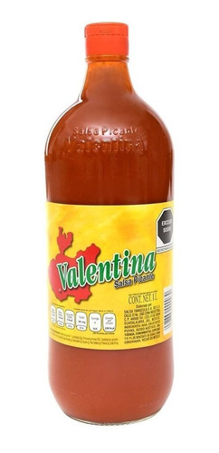 Caja Salsa Valentina Amarilla Con 12 Botellas De 1 Litro