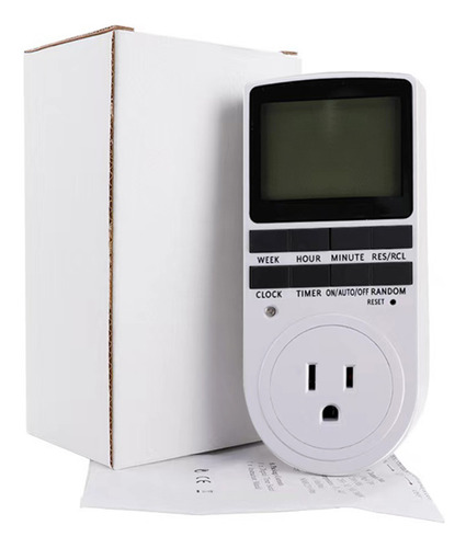 Enchufe Temporizador De Luz Digital Con Pantalla Lcd Y 10 Aj