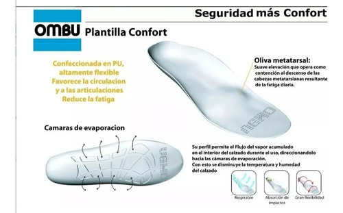 Imagen 4 de 6 de Botín Ombu Cobalto Calzado De Seguridad Zapato Marrón