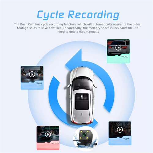 Cámara Para Automovil Accesorio Dashcamera Hd1080p 3pantalla