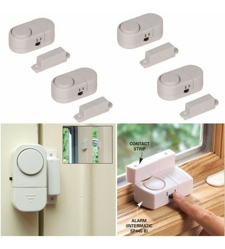 Sensor Magnético Inalambrico P/alarmas Puertas Ventanas X4