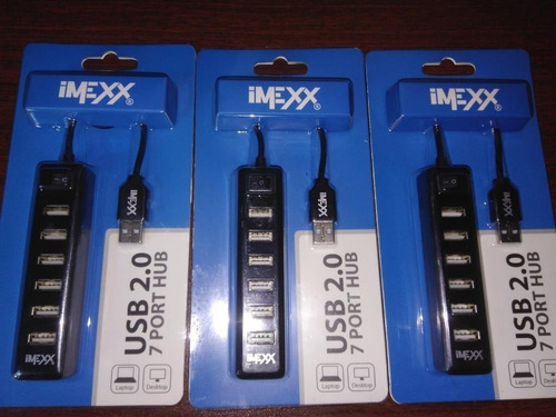 Imagen 1 de 3 de Hub Portátil Multiplicador A 7 Puertos Usb 2.0 Imexx