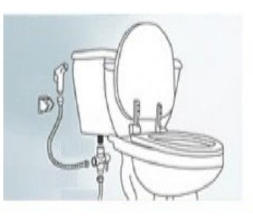Ducha Tipo Telefono Plastico Blanco 12cm/7,5cm Rosca Macho