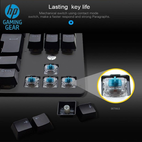 Teclado Mecánico Gamer HP GK200 Alámbrico USB RGB Teclas Anti-Ghosting Español