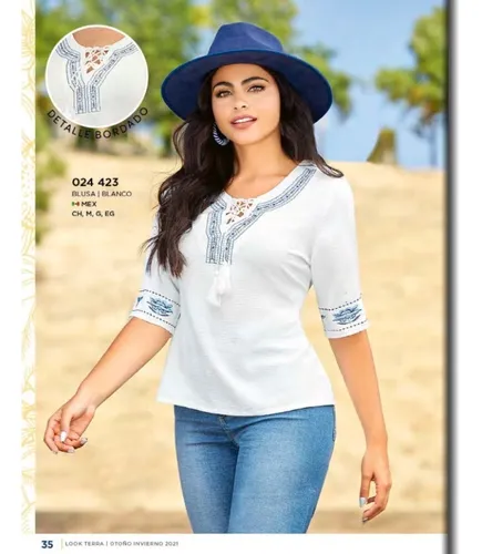 Blusa Mundo Terra 024423 Blanco outlet saldos Mchn Cuotas sin