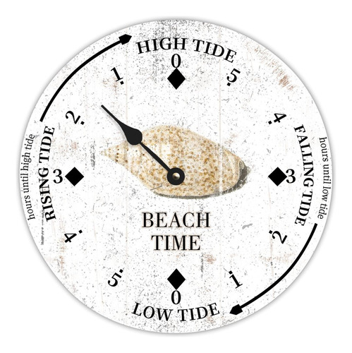 Reloj De Madera Rústica De Marea Tiempo De Playa Caracol Par