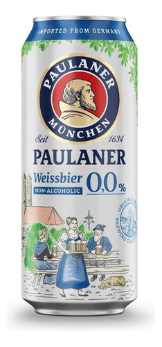 Cerveja Paulaner Weissbier 0,0% Álcool 500ml (6 Latas