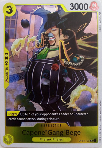 One Piece Tcg Capone Gang Bege Op04-100 R Foil