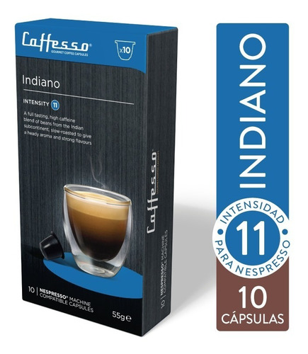 10 Cápsulas De Café Caffesso Indiano - Para Nespresso