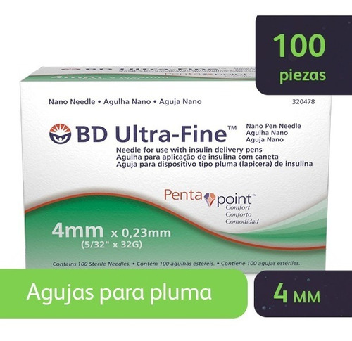 Aguja Ultra-fine Pentapoint 4 Mm Para Pluma - 100u