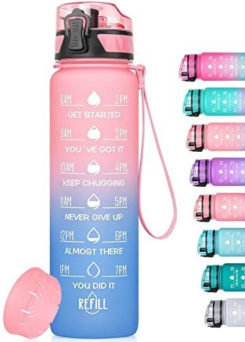 Geritto Motivational Water Bottle With Time Marker, 99vhc