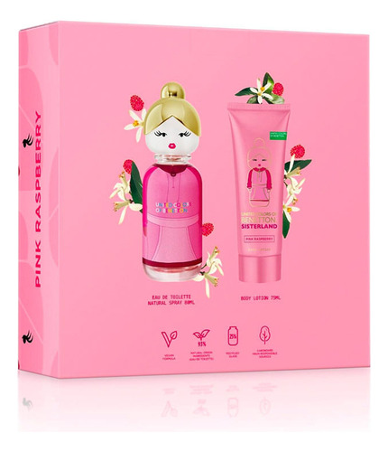 Benetton Sisterland Pink Raspberry Edt 80ml + Bl 75 Ml Mujer