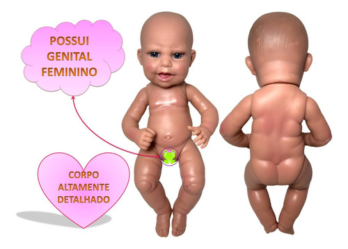 Boneca Bebê Reborn Real Realista Menina Recém Nascida E Acessórios Mamadeira Mágica - Com Cílios - Corpo Completo Em Vinil Muito Detalhado - Linda Parece De Verdade - Super Toys Brinquedos