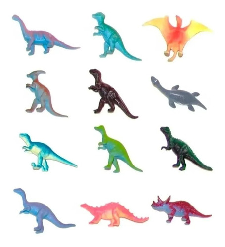 Dinosaurios De Goma X10 P/ Actividades Sensoriales Conteo 