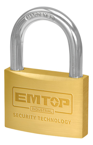 Candado De Bronce Pesado Emtop® 70 Mm 3 Llaves 542 Gr Color Dorado